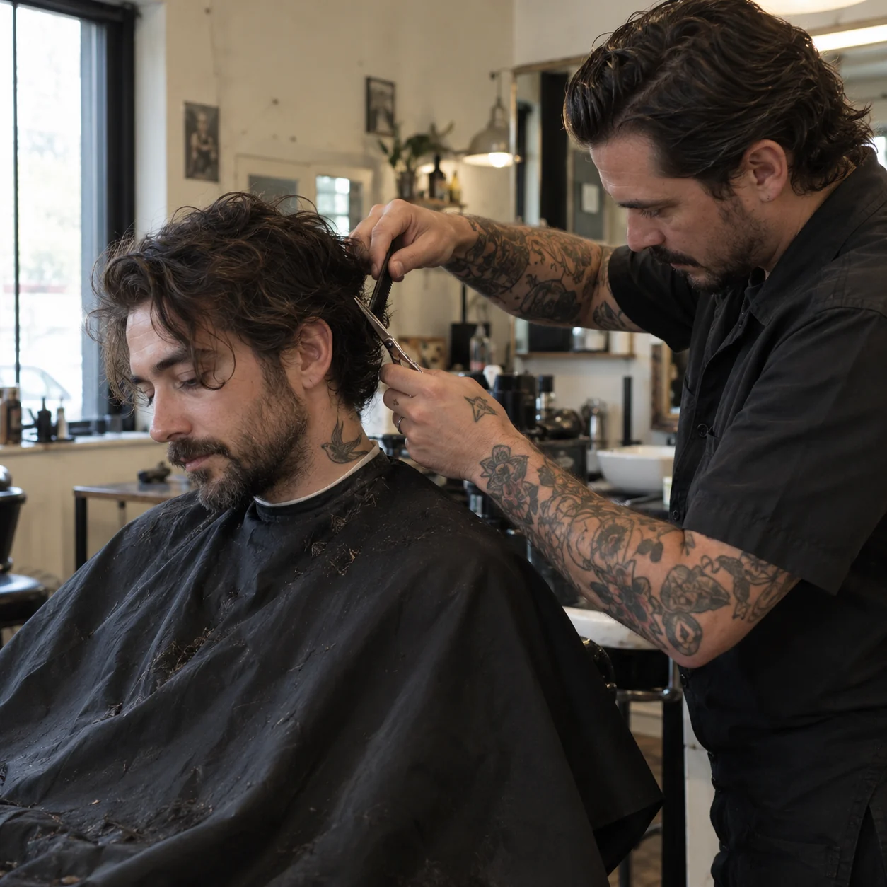Barber at work, an illustrative small business service concept