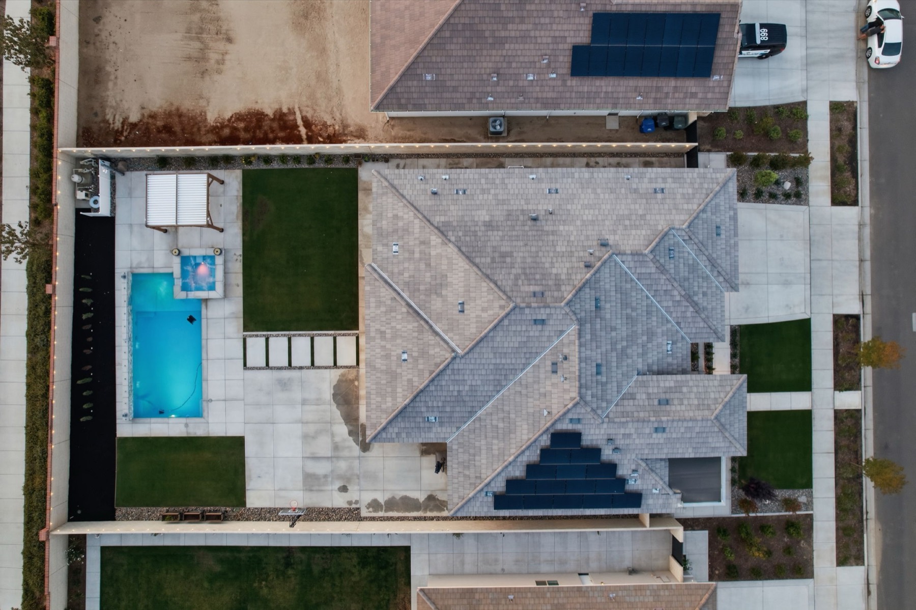 Top-down aerial property view