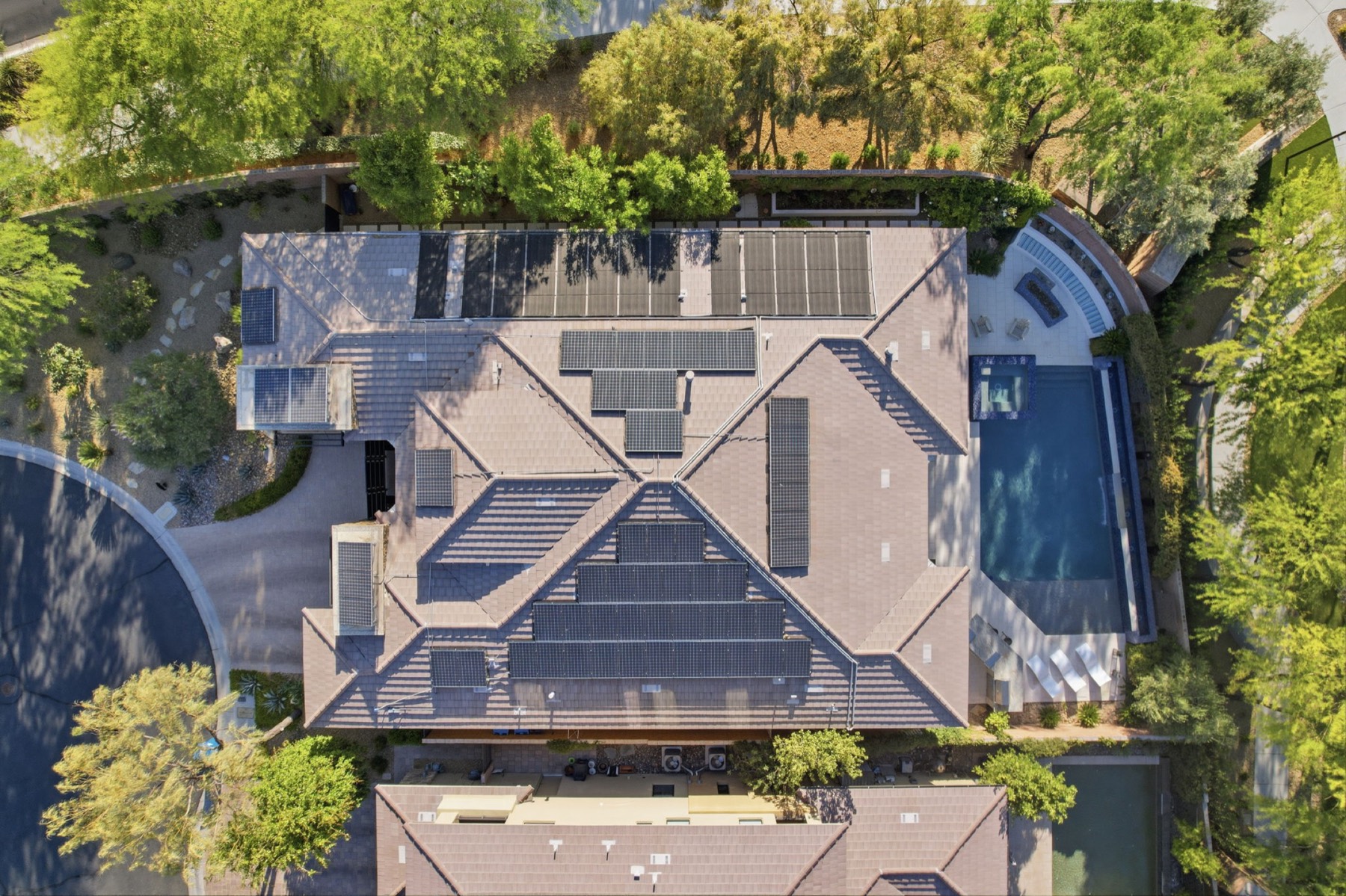 Top-down luxury property aerial