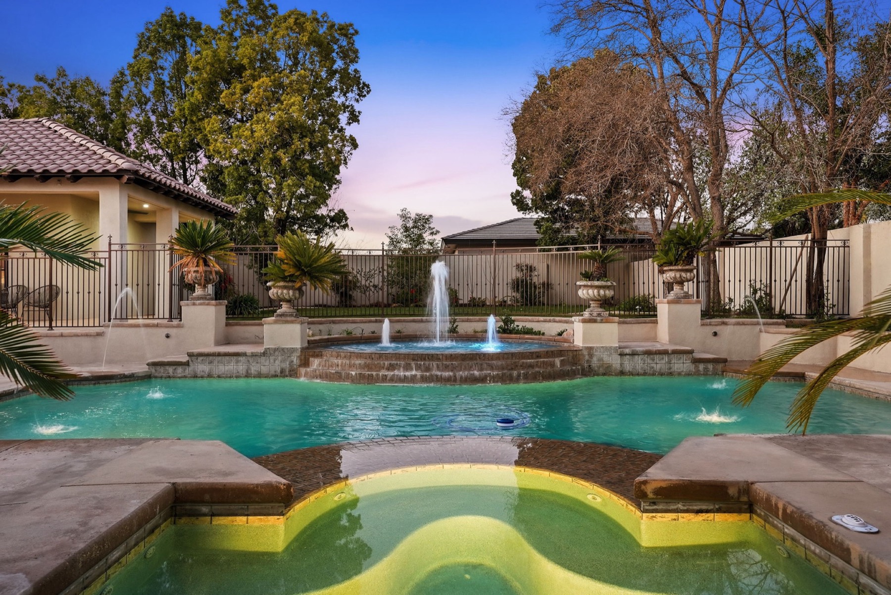 Resort-style pool and backyard