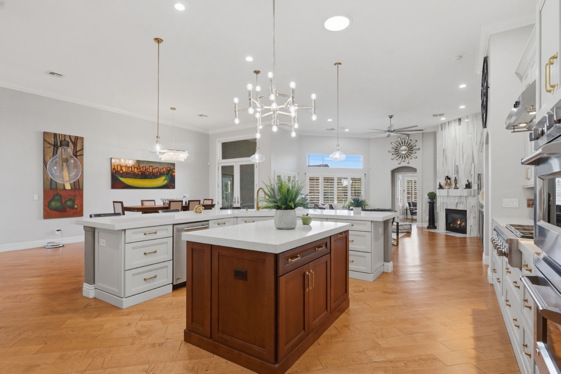 Open-concept kitchen and living space